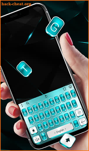 Turquoise Blue Silver Metal Keyboard screenshot