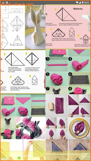 Tutorial on folding napkins for eating restaurants screenshot