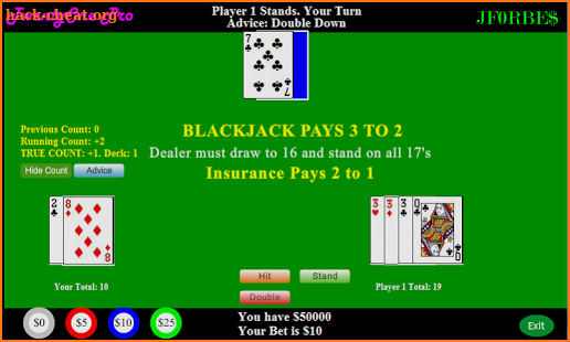 TwentyOne Pro Blackjack screenshot