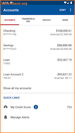 U. S. Postal Service FCU screenshot