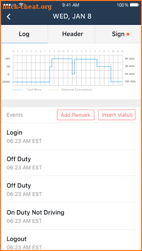 UBTSHIELD Truck Logbook screenshot