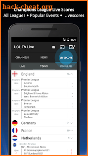 UCL TV Live - Champions League Live - Live Scores screenshot