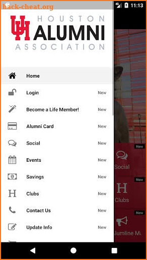 UH Alumni Association screenshot