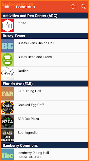 UI Dining screenshot