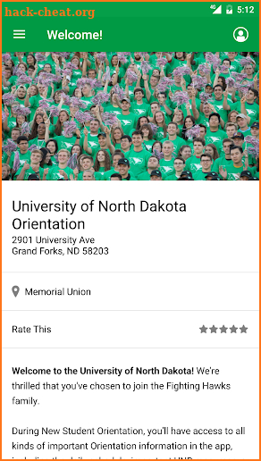 UND Orientation screenshot