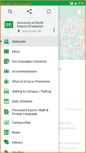 UND Orientation screenshot