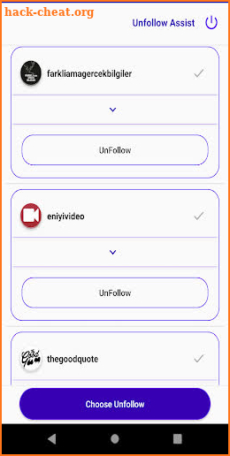 Unfollow Assist Checker screenshot