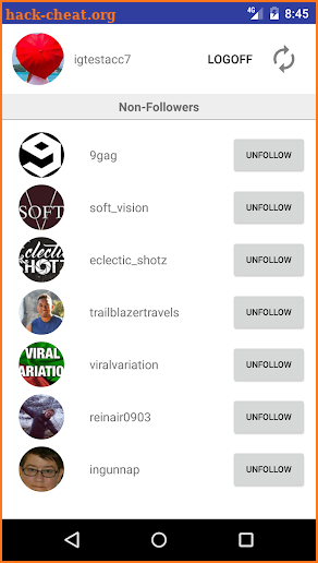 Unfollow Fast for Instagram screenshot