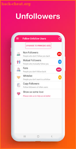 Unfollow for Instagram - Fans & Non followers screenshot