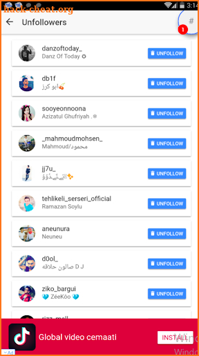 Unfollowers for Instagram,last screenshot