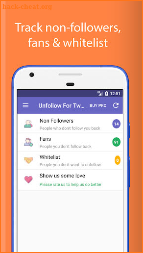 Unfollowers for Twitter screenshot