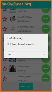 Unfollowers from Instagram screenshot