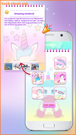 Unicorn Diary with Lock screenshot