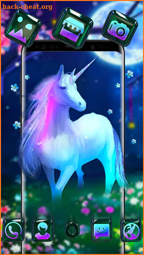 Unicorn Glass Night Theme screenshot