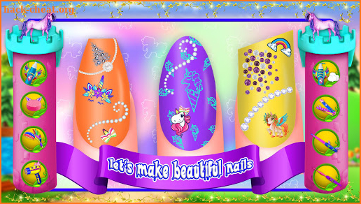 Unicorn Nail Art Salon Girls Games screenshot