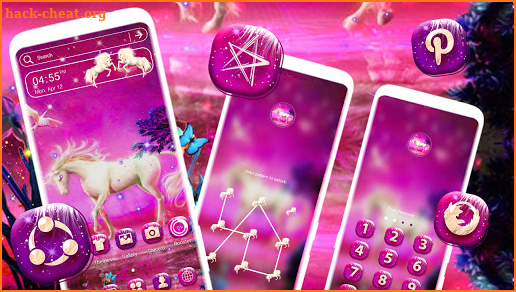 Unicorn Pink Forest Launcher Theme screenshot