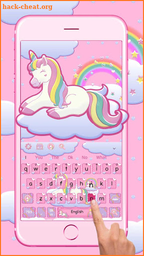 Unicorn Rainbow 3D Keyboard Theme screenshot