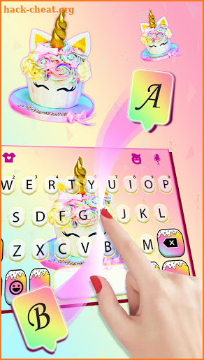 Unicorn Rainbow Cake Keyboard Theme screenshot