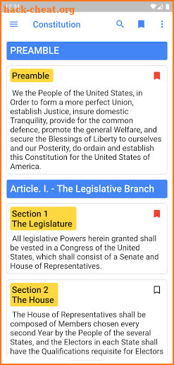 United States Constitution screenshot