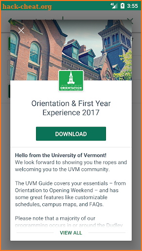 University of Vermont Guide screenshot