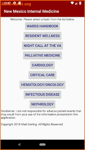 UNM Internal Medicine screenshot