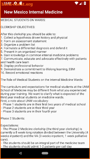 UNM Internal Medicine screenshot