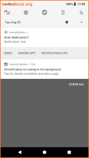 Unnotification screenshot