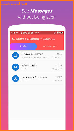 Unseen And Deleted Messages screenshot