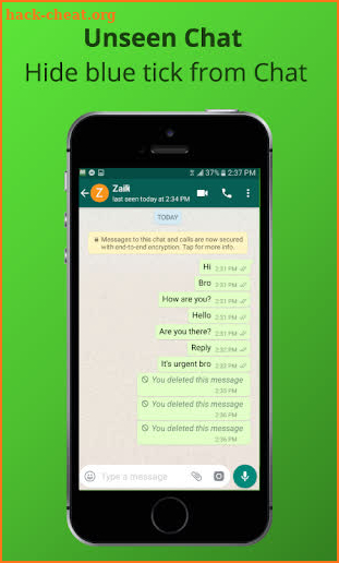 Unseen Read Receipts, Hide Chat, Hide Read sign screenshot