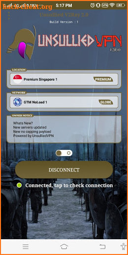 UnsulliedVPN V2Ray screenshot