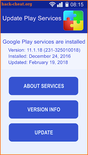 Updating Play Services screenshot