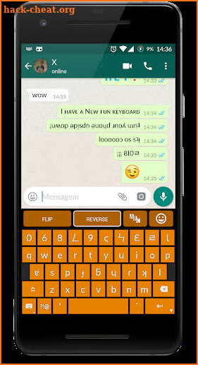 Upside Down Text Keyboard screenshot