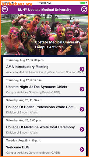 Upstate Medical University Campus Activities screenshot