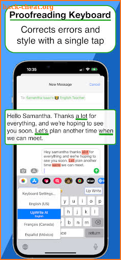 Upwrite AI: Proofread Keyboard screenshot