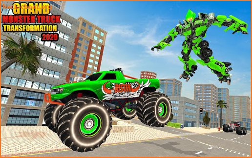 US Army Monster Truck Transform Robot Shooting screenshot