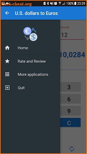 U.S. Dollar to Euro / USD to EUR Converter screenshot