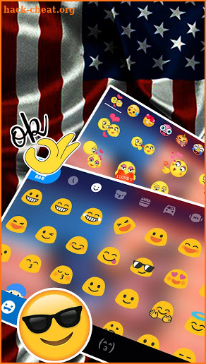 Us Flag Butterfly Keyboard Theme screenshot