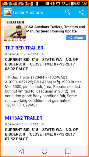 US Gov. GSA Trailer  & Manufactured Home Auctions screenshot