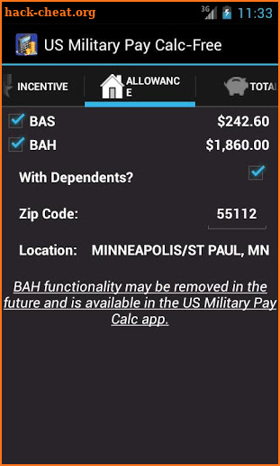 US Military Pay Calc Free screenshot