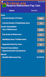 US Military Reserve Retirement screenshot