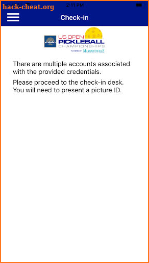 US OPEN Pickleball Check-in screenshot