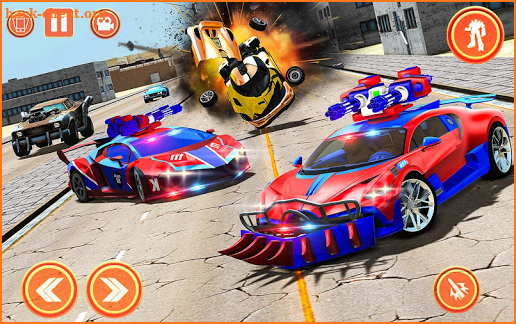 US Police Robot Car Race Shooting Game screenshot