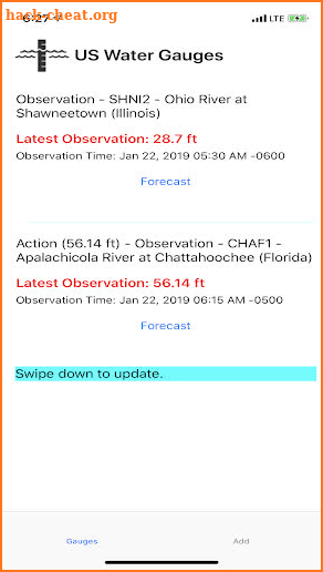 US Water Gauges screenshot