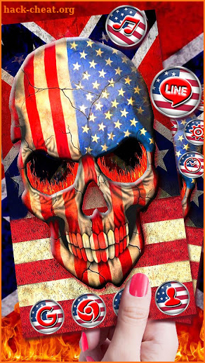 Usa Fire Skull Themes 3D Wallpapers screenshot