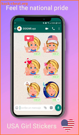 USA Girl - WhatsApp Stickers screenshot