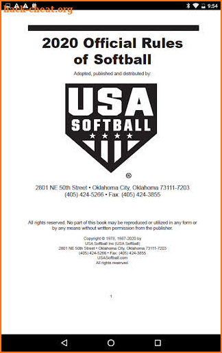 USA Softball Official Rules screenshot