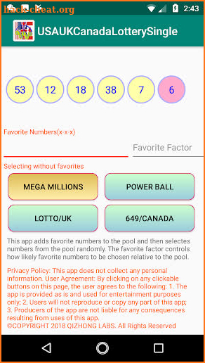 USA, UK, Canada Lottery Single Tickets screenshot