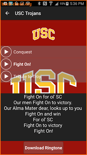 USC TROJANS - OFFICIAL TONES screenshot