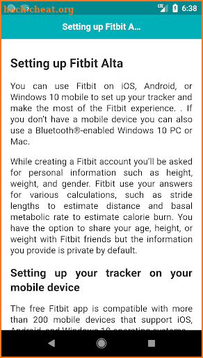 User Guide for Fitbit Alta HR screenshot