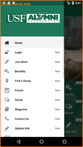 USF Alumni Association screenshot